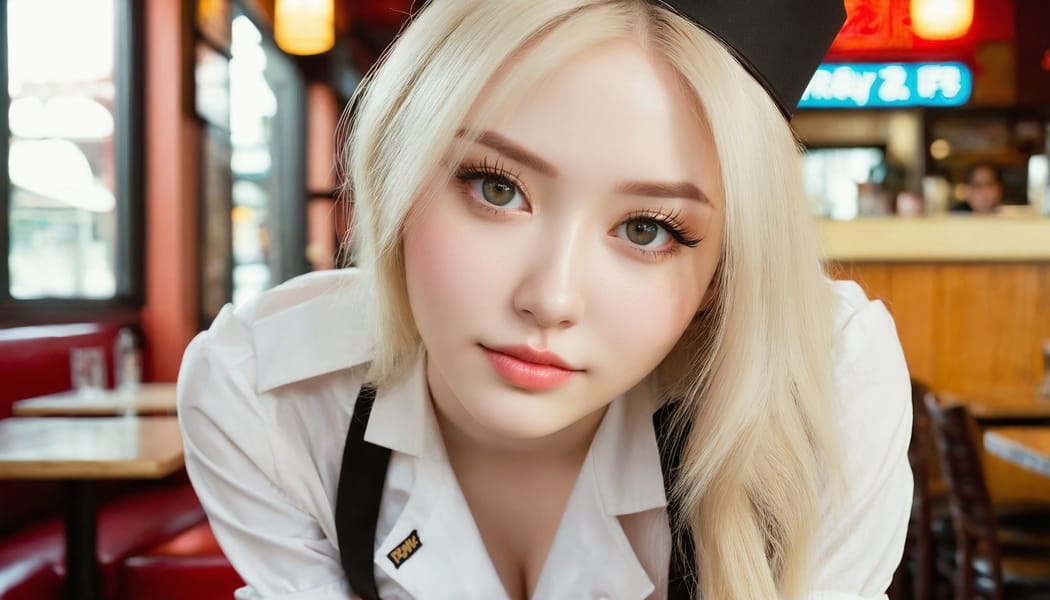 Tags: 21872187, SDXL
{"3": {"inputs": {"seed": 977013148600737, "steps": 32, "cfg": 7.69, "sampler_name": "dpmpp_2m", "scheduler": "karras", "denoise": 1.0, "model": ["27", 0], "positive": ["6", 0], "negative": ["7", 0], "latent_image": ["5", 0]}, "class_type": "KSampler"}, "4": {"inputs": {"ckpt_name": "juggernautxl.safetensors"}, "class_type": "CheckpointLoaderSimple"}, "5": {"inputs": {"width": 1344, "height": 768, "batch_size": 1}, "class_type": "EmptyLatentImage"}, "6": {"inputs": {"text": "21 year old girl, (pale skin:1.02), (seductive facial expression:1.08), (sexy lips:0.95), (eyelashes:1.05), (slim:0.98), (double eyelids:1.12), (detailed face:1.01), (temptress:1.00), (beautiful eyes:1.12), (idol:1.08), (seductive pose:1.11), (on all fours:1.05), (spreading ass cheeks:1.00), (from behind:1.05), (backboob:1.07), (a waitress in uniform:1.10) working at a restaurant, (textured skin:1.07), (skin fuzz:1.00), (RAW:1.08), (natural looking skin:1.00), (soft lighting:1.06), (candid cinema:1.03), (detailed skin:1.03), (portra:1.05), (film:1.05)", "clip": ["27", 1]}, "class_type": "CLIPTextEncode"}, "7": {"inputs": {"text": "(bad hands:1.12), (worst quality:1.07), (distorted:1.06), (open mouth:1.08), (watermark:1.13), (low resolution:1.10), (twisted:1.13)", "clip": ["27", 1]}, "class_type": "CLIPTextEncode"}, "8": {"inputs": {"samples": ["3", 0], "vae": ["4", 2]}, "class_type": "VAEDecode"}, "25": {"inputs": {"lora_name": "nudify_xl.safetensors", "strength_model": 0.39, "strength_clip": 0.2, "model": ["4", 0], "clip": ["4", 1]}, "class_type": "LoraLoader"}, "26": {"inputs": {"lora_name": "shirtlift_SDXL_v2.safetensors", "strength_model": 0.04, "strength_clip": 0.06, "model": ["25", 0], "clip": ["25", 1]}, "class_type": "LoraLoader"}, "27": {"inputs": {"lora_name": "PerfectEyesXL.safetensors", "strength_model": 0.02, "strength_clip": 0.09, "model": ["26", 0], "clip": ["26", 1]}, "class_type": "LoraLoader"}, "30": {"inputs": {"model_name": "4x_NMKD-Superscale-SP_178000_G.pth"}, "class_type": "UpscaleModelLoader"}, "31": {"inputs": {"upscale_model": ["30", 0], "image": ["8", 0]}, "class_type": "ImageUpscaleWithModel"}, "32": {"inputs": {"upscale_method": "lanczos", "scale_by": 0.5, "image": ["31", 0]}, "class_type": "ImageScaleBy"}, "33": {"inputs": {"pixels": ["32", 0], "vae": ["4", 2]}, "class_type": "VAEEncode"}, "34": {"inputs": {"seed": 977013148600737, "steps": 32, "cfg": 7.69, "sampler_name": "dpmpp_2m", "scheduler": "karras", "denoise": 0.3, "model": ["27", 0], "positive": ["6", 0], "negative": ["7", 0], "latent_image": ["33", 0]}, "class_type": "KSampler"}, "36": {"inputs": {"samples": ["34", 0], "vae": ["4", 2]}, "class_type": "VAEDecode"}, "39": {"inputs": {"filename_prefix": "comfyapi-1731877587771", "images": ["36", 0]}, "class_type": "SaveImage"}}