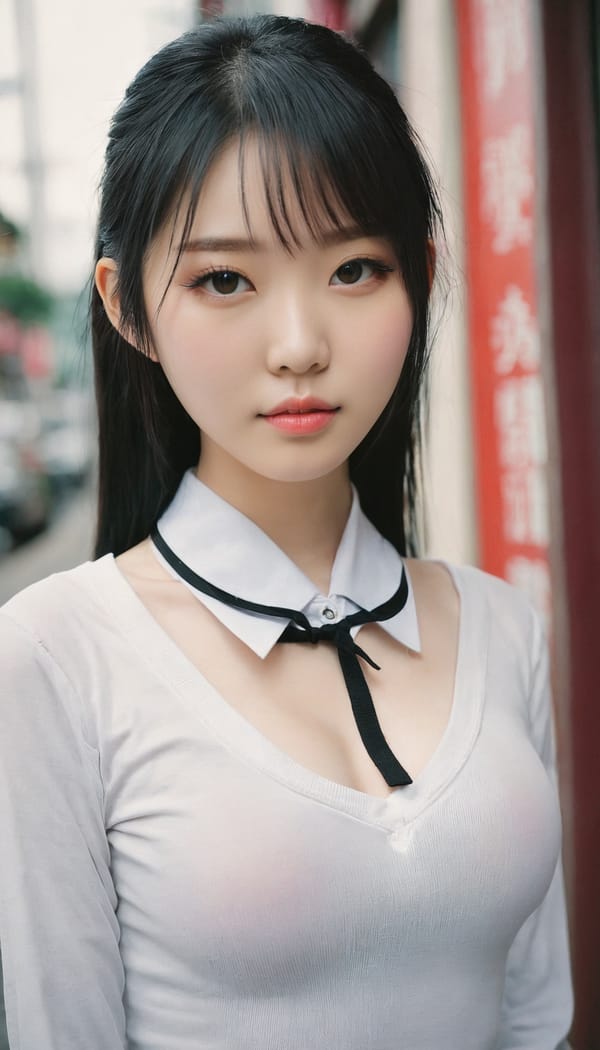 Tags: 21872187, SDXL
{"3": {"inputs": {"seed": 142475602311971, "steps": 32, "cfg": 5.01, "sampler_name": "dpmpp_2m", "scheduler": "karras", "denoise": 1.0, "model": ["27", 0], "positive": ["6", 0], "negative": ["7", 0], "latent_image": ["5", 0]}, "class_type": "KSampler"}, "4": {"inputs": {"ckpt_name": "juggernautxl.safetensors"}, "class_type": "CheckpointLoaderSimple"}, "5": {"inputs": {"width": 768, "height": 1344, "batch_size": 1}, "class_type": "EmptyLatentImage"}, "6": {"inputs": {"text": "22 year old girl, (chinese:0.99), (idol:1.03), (slim:1.02), (cute:1.07), (pale skin:1.13), (beautiful eyes:0.96), (blush:1.00), (sexy lips:0.96), (double eyelids:0.96), (seductive pose:1.14), (detailed face:1.04), (eyelashes:1.01), (in a seductive pose:0.98), (large perky breasts:0.98), (cleavage:0.97), (thigh gap:0.95), (school uniform:1.06), choker, busy street, (detailed skin:1.08), (candid cinema:1.06), (natural looking skin:1.07), (soft lighting:1.02), (skin fuzz:1.06), (textured skin:1.08), (film:1.00), (portra:1.04), (RAW:1.09)", "clip": ["27", 1]}, "class_type": "CLIPTextEncode"}, "7": {"inputs": {"text": "(twisted:1.06), (worst quality:1.14), (bad hands:1.10), (open mouth:1.05), (distorted:1.05), (low resolution:1.10), (watermark:1.10)", "clip": ["27", 1]}, "class_type": "CLIPTextEncode"}, "8": {"inputs": {"samples": ["3", 0], "vae": ["4", 2]}, "class_type": "VAEDecode"}, "25": {"inputs": {"lora_name": "nudify_xl.safetensors", "strength_model": 0.33, "strength_clip": 0.27, "model": ["4", 0], "clip": ["4", 1]}, "class_type": "LoraLoader"}, "26": {"inputs": {"lora_name": "shirtlift_SDXL_v2.safetensors", "strength_model": 0.13, "strength_clip": 0.15, "model": ["25", 0], "clip": ["25", 1]}, "class_type": "LoraLoader"}, "27": {"inputs": {"lora_name": "PerfectEyesXL.safetensors", "strength_model": 0.12, "strength_clip": 0.05, "model": ["26", 0], "clip": ["26", 1]}, "class_type": "LoraLoader"}, "30": {"inputs": {"model_name": "4x_NMKD-Superscale-SP_178000_G.pth"}, "class_type": "UpscaleModelLoader"}, "31": {"inputs": {"upscale_model": ["30", 0], "image": ["8", 0]}, "class_type": "ImageUpscaleWithModel"}, "32": {"inputs": {"upscale_method": "lanczos", "scale_by": 0.5, "image": ["31", 0]}, "class_type": "ImageScaleBy"}, "33": {"inputs": {"pixels": ["32", 0], "vae": ["4", 2]}, "class_type": "VAEEncode"}, "34": {"inputs": {"seed": 142475602311971, "steps": 32, "cfg": 5.01, "sampler_name": "dpmpp_2m", "scheduler": "karras", "denoise": 0.3, "model": ["27", 0], "positive": ["6", 0], "negative": ["7", 0], "latent_image": ["33", 0]}, "class_type": "KSampler"}, "36": {"inputs": {"samples": ["34", 0], "vae": ["4", 2]}, "class_type": "VAEDecode"}, "39": {"inputs": {"filename_prefix": "comfyapi-1724642693201", "images": ["36", 0]}, "class_type": "SaveImage"}}