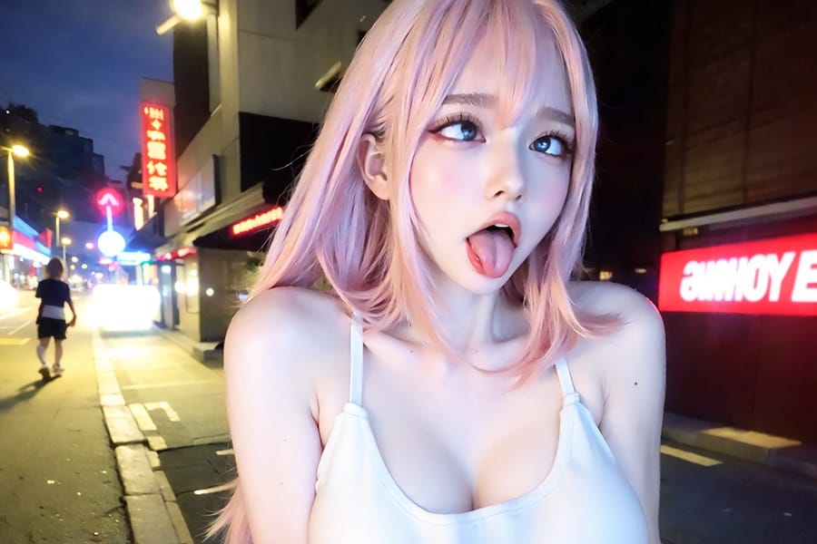 Tags: 21872187
<lora:koreanDollLikeness:0.56>, <lora:YaeMiko_Test:0.76>, (white tank top:1.09), (large breasts:1.04), busy street in urban city, <lora:ahegao-x-v4:0.71>, ahegao face, pleasure, extremely detailed eyes, cute, (photorealistic:1.02), double eyelids, pale skin, RAW, solo, (stunningly attractive:0.95), (dramatic:1.02)
Negative prompt: anime, black and white, fat, disfigured, (normal quality:2.04), (worst quality:2.13)
Steps: 32, Sampler: DPM++ 2M Karras, CFG scale: 6.44, Seed: 2047373830, Size: 768x512, Model hash: fc2511737a, Model: chilloutmix_NiPrunedFp32Fix, Seed resize from: -1x-1, Denoising strength: 0.4, Version: v1.2.1, Hires upscale: 2.0, Hires steps: 16, Hires upscaler: ESRGAN_4x
