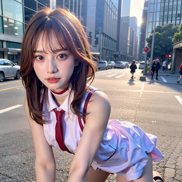 Tags: 21872187
<lora:mix4:0.62>, <lora:JapaneseDollLikeness_v15:0.59>, <lora:YaeMiko_Test:0.61>, (russian:0.98), (school uniform:1.04), (large breasts:1.01), choker, busy street in urban city, (on all fours:0.98), spreading ass cheeks, (from behind:0.91), <lora:fixStandingDoggyStyle:0.33>, backboob, <lora:Addams:0.25>, extremely detailed eyes, extremely detailed face, cute, (photorealistic:1.18), eyelashes, pale skin, perky breasts, sharp, hyper realistic, (long slim legs:1.05), delicate and beautiful girl, (stunningly attractive:0.95), (dramatic:0.98)
Negative prompt: sketches, paintings, anime, black and white, disfigured, (worst quality:2.22)
Steps: 32, Sampler: DPM++ 2M Karras, CFG scale: 6.33, Seed: 1940180176, Size: 768x768, Model hash: fc2511737a, Model: chilloutmix_NiPrunedFp32Fix, Seed resize from: -1x-1, Denoising strength: 0.4, Version: v1.2.1, Hires upscale: 2.0, Hires steps: 16, Hires upscaler: ESRGAN_4x