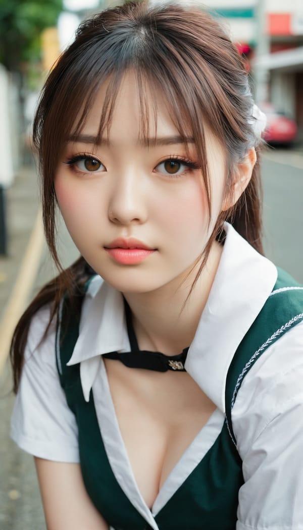 Tags: 21872187, SDXL
{"3": {"inputs": {"seed": 738386323076817, "steps": 64, "cfg": 6.06, "sampler_name": "dpmpp_2m", "scheduler": "karras", "denoise": 1.0, "model": ["27", 0], "positive": ["6", 0], "negative": ["7", 0], "latent_image": ["5", 0]}, "class_type": "KSampler"}, "4": {"inputs": {"ckpt_name": "juggernautxl.safetensors"}, "class_type": "CheckpointLoaderSimple"}, "5": {"inputs": {"width": 768, "height": 1344, "batch_size": 1}, "class_type": "EmptyLatentImage"}, "6": {"inputs": {"text": "25 year old girl, (irish:0.98), (japanese:1.14), (cute:0.96), (blush:1.10), (double eyelids:1.10), (pale skin:1.02), (sexy lips:1.04), (eyelashes:0.99), (beautiful eyes:1.09), (temptress:1.04), (detailed face:0.97), (slim:1.06), (idol:0.96), (seductive pose:1.06), (seductive facial expression:0.96), (on all fours:1.08), (spreading ass cheeks:0.96), (from behind:1.12), (backboob:0.99), (school uniform:1.10), choker, busy street, (natural looking skin:1.02), (film:1.04), (RAW:1.06), (detailed skin:1.04), (textured skin:1.06), (skin fuzz:1.08), (soft lighting:1.05), (candid cinema:1.06), (portra:1.01)", "clip": ["27", 1]}, "class_type": "CLIPTextEncode"}, "7": {"inputs": {"text": "(watermark:1.07), (open mouth:1.11), (distorted:1.14), (twisted:1.14), (worst quality:1.11), (low resolution:1.14), (bad hands:1.08)", "clip": ["27", 1]}, "class_type": "CLIPTextEncode"}, "8": {"inputs": {"samples": ["3", 0], "vae": ["4", 2]}, "class_type": "VAEDecode"}, "25": {"inputs": {"lora_name": "nudify_xl.safetensors", "strength_model": 0.22, "strength_clip": 0.39, "model": ["4", 0], "clip": ["4", 1]}, "class_type": "LoraLoader"}, "26": {"inputs": {"lora_name": "shirtlift_SDXL_v2.safetensors", "strength_model": 0.1, "strength_clip": 0.05, "model": ["25", 0], "clip": ["25", 1]}, "class_type": "LoraLoader"}, "27": {"inputs": {"lora_name": "PerfectEyesXL.safetensors", "strength_model": 0.08, "strength_clip": 0.19, "model": ["26", 0], "clip": ["26", 1]}, "class_type": "LoraLoader"}, "30": {"inputs": {"model_name": "4x_NMKD-Superscale-SP_178000_G.pth"}, "class_type": "UpscaleModelLoader"}, "31": {"inputs": {"upscale_model": ["30", 0], "image": ["8", 0]}, "class_type": "ImageUpscaleWithModel"}, "32": {"inputs": {"upscale_method": "lanczos", "scale_by": 0.5, "image": ["31", 0]}, "class_type": "ImageScaleBy"}, "33": {"inputs": {"pixels": ["32", 0], "vae": ["4", 2]}, "class_type": "VAEEncode"}, "34": {"inputs": {"seed": 738386323076817, "steps": 64, "cfg": 6.06, "sampler_name": "dpmpp_2m", "scheduler": "karras", "denoise": 0.3, "model": ["27", 0], "positive": ["6", 0], "negative": ["7", 0], "latent_image": ["33", 0]}, "class_type": "KSampler"}, "36": {"inputs": {"samples": ["34", 0], "vae": ["4", 2]}, "class_type": "VAEDecode"}, "39": {"inputs": {"filename_prefix": "comfyapi-1735665474359", "images": ["36", 0]}, "class_type": "SaveImage"}}