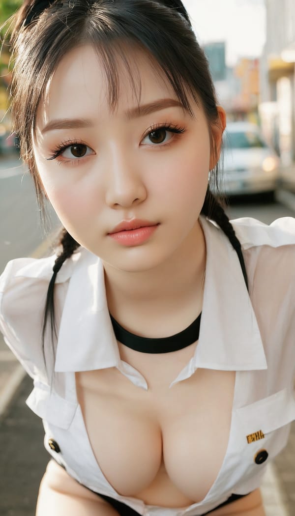 Tags: 21872187, SDXL
{"3": {"inputs": {"seed": 801079983889266, "steps": 32, "cfg": 6.34, "sampler_name": "dpmpp_2m", "scheduler": "karras", "denoise": 1.0, "model": ["27", 0], "positive": ["6", 0], "negative": ["7", 0], "latent_image": ["5", 0]}, "class_type": "KSampler"}, "4": {"inputs": {"ckpt_name": "juggernautxl.safetensors"}, "class_type": "CheckpointLoaderSimple"}, "5": {"inputs": {"width": 768, "height": 1344, "batch_size": 1}, "class_type": "EmptyLatentImage"}, "6": {"inputs": {"text": "24 year old girl, (idol:1.05), (cute:1.09), (temptress:0.97), (detailed face:1.12), (pale skin:0.96), (eyelashes:1.12), (seductive facial expression:1.09), (sexy lips:1.01), (beautiful eyes:1.14), (seductive pose:0.98), (slim:1.04), (blush:0.95), (double eyelids:1.13), (on all fours:1.01), (spreading ass cheeks:1.09), (from behind:1.02), (backboob:0.99), (school uniform:1.05), choker, busy street, (candid cinema:1.07), (skin fuzz:1.06), (portra:1.01), (detailed skin:1.00), (soft lighting:1.09), (natural looking skin:1.07), (RAW:1.02), (textured skin:1.08), (film:1.01)", "clip": ["27", 1]}, "class_type": "CLIPTextEncode"}, "7": {"inputs": {"text": "(bad hands:1.08), (watermark:1.06), (twisted:1.05), (distorted:1.11), (worst quality:1.10), (low resolution:1.06), (open mouth:1.07)", "clip": ["27", 1]}, "class_type": "CLIPTextEncode"}, "8": {"inputs": {"samples": ["3", 0], "vae": ["4", 2]}, "class_type": "VAEDecode"}, "25": {"inputs": {"lora_name": "nudify_xl.safetensors", "strength_model": 0.21, "strength_clip": 0.0, "model": ["4", 0], "clip": ["4", 1]}, "class_type": "LoraLoader"}, "26": {"inputs": {"lora_name": "shirtlift_SDXL_v2.safetensors", "strength_model": 0.02, "strength_clip": 0.02, "model": ["25", 0], "clip": ["25", 1]}, "class_type": "LoraLoader"}, "27": {"inputs": {"lora_name": "PerfectEyesXL.safetensors", "strength_model": 0.0, "strength_clip": 0.15, "model": ["26", 0], "clip": ["26", 1]}, "class_type": "LoraLoader"}, "30": {"inputs": {"model_name": "4x_NMKD-Superscale-SP_178000_G.pth"}, "class_type": "UpscaleModelLoader"}, "31": {"inputs": {"upscale_model": ["30", 0], "image": ["8", 0]}, "class_type": "ImageUpscaleWithModel"}, "32": {"inputs": {"upscale_method": "lanczos", "scale_by": 0.5, "image": ["31", 0]}, "class_type": "ImageScaleBy"}, "33": {"inputs": {"pixels": ["32", 0], "vae": ["4", 2]}, "class_type": "VAEEncode"}, "34": {"inputs": {"seed": 801079983889266, "steps": 32, "cfg": 6.34, "sampler_name": "dpmpp_2m", "scheduler": "karras", "denoise": 0.3, "model": ["27", 0], "positive": ["6", 0], "negative": ["7", 0], "latent_image": ["33", 0]}, "class_type": "KSampler"}, "36": {"inputs": {"samples": ["34", 0], "vae": ["4", 2]}, "class_type": "VAEDecode"}, "39": {"inputs": {"filename_prefix": "comfyapi-1727072051701", "images": ["36", 0]}, "class_type": "SaveImage"}}