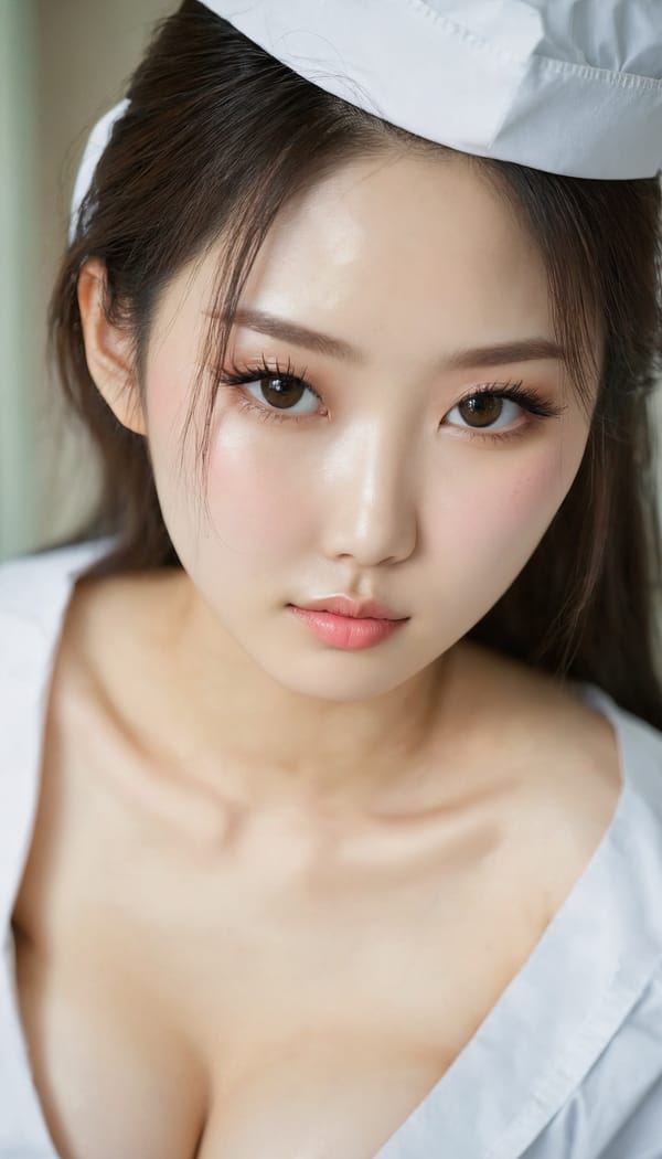 Tags: 21872187, SDXL
{"3": {"inputs": {"seed": 656767731908756, "steps": 32, "cfg": 5.54, "sampler_name": "dpmpp_2m", "scheduler": "karras", "denoise": 1.0, "model": ["27", 0], "positive": ["6", 0], "negative": ["7", 0], "latent_image": ["5", 0]}, "class_type": "KSampler"}, "4": {"inputs": {"ckpt_name": "juggernautxl.safetensors"}, "class_type": "CheckpointLoaderSimple"}, "5": {"inputs": {"width": 768, "height": 1344, "batch_size": 1}, "class_type": "EmptyLatentImage"}, "6": {"inputs": {"text": "21 year old girl, (korean:1.10), (russian:1.06), (japanese:1.11), (cute:1.00), (blush:1.00), (pale skin:0.99), (sexy lips:0.97), (temptress:1.06), (seductive pose:1.11), (detailed face:1.13), (idol:0.95), (eyelashes:1.14), (beautiful eyes:1.02), (double eyelids:1.09), (slim:0.99), (seductive facial expression:1.07), (in a seductive pose:1.12), (large perky breasts:1.00), (cleavage:1.07), (thigh gap:1.13), (nurse in uniform:1.06) working in a hospital ward, (RAW:1.01), (film:1.04), (candid cinema:1.09), (detailed skin:1.00), (textured skin:1.03), (portra:1.05), (soft lighting:1.05), (natural looking skin:1.07), (skin fuzz:1.04)", "clip": ["27", 1]}, "class_type": "CLIPTextEncode"}, "7": {"inputs": {"text": "(worst quality:1.07), (distorted:1.08), (low resolution:1.09), (watermark:1.14), (open mouth:1.09), (bad hands:1.13), (twisted:1.07)", "clip": ["27", 1]}, "class_type": "CLIPTextEncode"}, "8": {"inputs": {"samples": ["3", 0], "vae": ["4", 2]}, "class_type": "VAEDecode"}, "25": {"inputs": {"lora_name": "nudify_xl.safetensors", "strength_model": 0.16, "strength_clip": 0.1, "model": ["4", 0], "clip": ["4", 1]}, "class_type": "LoraLoader"}, "26": {"inputs": {"lora_name": "shirtlift_SDXL_v2.safetensors", "strength_model": 0.14, "strength_clip": 0.11, "model": ["25", 0], "clip": ["25", 1]}, "class_type": "LoraLoader"}, "27": {"inputs": {"lora_name": "PerfectEyesXL.safetensors", "strength_model": 0.08, "strength_clip": 0.14, "model": ["26", 0], "clip": ["26", 1]}, "class_type": "LoraLoader"}, "30": {"inputs": {"model_name": "4x_NMKD-Superscale-SP_178000_G.pth"}, "class_type": "UpscaleModelLoader"}, "31": {"inputs": {"upscale_model": ["30", 0], "image": ["8", 0]}, "class_type": "ImageUpscaleWithModel"}, "32": {"inputs": {"upscale_method": "lanczos", "scale_by": 0.5, "image": ["31", 0]}, "class_type": "ImageScaleBy"}, "33": {"inputs": {"pixels": ["32", 0], "vae": ["4", 2]}, "class_type": "VAEEncode"}, "34": {"inputs": {"seed": 656767731908756, "steps": 32, "cfg": 5.54, "sampler_name": "dpmpp_2m", "scheduler": "karras", "denoise": 0.3, "model": ["27", 0], "positive": ["6", 0], "negative": ["7", 0], "latent_image": ["33", 0]}, "class_type": "KSampler"}, "36": {"inputs": {"samples": ["34", 0], "vae": ["4", 2]}, "class_type": "VAEDecode"}, "39": {"inputs": {"filename_prefix": "comfyapi-1732554539997", "images": ["36", 0]}, "class_type": "SaveImage"}}