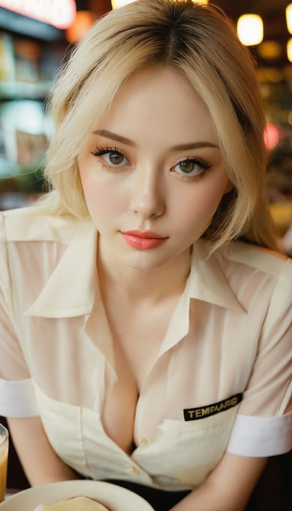 Tags: 21872187, SDXL
{"3": {"inputs": {"seed": 552182871603189, "steps": 32, "cfg": 5.62, "sampler_name": "dpmpp_2m", "scheduler": "karras", "denoise": 1.0, "model": ["27", 0], "positive": ["6", 0], "negative": ["7", 0], "latent_image": ["5", 0]}, "class_type": "KSampler"}, "4": {"inputs": {"ckpt_name": "juggernautxl.safetensors"}, "class_type": "CheckpointLoaderSimple"}, "5": {"inputs": {"width": 768, "height": 1344, "batch_size": 1}, "class_type": "EmptyLatentImage"}, "6": {"inputs": {"text": "28 year old girl, (pale skin:1.01), (double eyelids:1.14), (cute:0.99), (slim:0.98), (blush:0.96), (temptress:1.11), (seductive pose:1.11), (beautiful eyes:1.07), (sexy lips:1.09), (eyelashes:1.00), (on all fours:0.96), (spreading ass cheeks:0.97), (from behind:1.14), (backboob:1.03), (a waitress in uniform:1.10) working at a restaurant, (film:1.05), (detailed skin:1.03), (soft lighting:1.02), (textured skin:1.07), (RAW:1.06), (portra:1.04), (candid cinema:1.07), (skin fuzz:1.03), (natural looking skin:1.01)", "clip": ["27", 1]}, "class_type": "CLIPTextEncode"}, "7": {"inputs": {"text": "(worst quality:1.09), (open mouth:1.06), (distorted:1.06), (bad hands:1.14), (watermark:1.11), (twisted:1.05), (low resolution:1.10)", "clip": ["27", 1]}, "class_type": "CLIPTextEncode"}, "8": {"inputs": {"samples": ["3", 0], "vae": ["4", 2]}, "class_type": "VAEDecode"}, "25": {"inputs": {"lora_name": "nudify_xl.safetensors", "strength_model": 0.25, "strength_clip": 0.16, "model": ["4", 0], "clip": ["4", 1]}, "class_type": "LoraLoader"}, "26": {"inputs": {"lora_name": "shirtlift_SDXL_v2.safetensors", "strength_model": 0.02, "strength_clip": 0.08, "model": ["25", 0], "clip": ["25", 1]}, "class_type": "LoraLoader"}, "27": {"inputs": {"lora_name": "PerfectEyesXL.safetensors", "strength_model": 0.03, "strength_clip": 0.05, "model": ["26", 0], "clip": ["26", 1]}, "class_type": "LoraLoader"}, "30": {"inputs": {"model_name": "4x_NMKD-Superscale-SP_178000_G.pth"}, "class_type": "UpscaleModelLoader"}, "31": {"inputs": {"upscale_model": ["30", 0], "image": ["8", 0]}, "class_type": "ImageUpscaleWithModel"}, "32": {"inputs": {"upscale_method": "lanczos", "scale_by": 0.5, "image": ["31", 0]}, "class_type": "ImageScaleBy"}, "33": {"inputs": {"pixels": ["32", 0], "vae": ["4", 2]}, "class_type": "VAEEncode"}, "34": {"inputs": {"seed": 552182871603189, "steps": 32, "cfg": 5.62, "sampler_name": "dpmpp_2m", "scheduler": "karras", "denoise": 0.3, "model": ["27", 0], "positive": ["6", 0], "negative": ["7", 0], "latent_image": ["33", 0]}, "class_type": "KSampler"}, "36": {"inputs": {"samples": ["34", 0], "vae": ["4", 2]}, "class_type": "VAEDecode"}, "39": {"inputs": {"filename_prefix": "comfyapi-1734214531907", "images": ["36", 0]}, "class_type": "SaveImage"}}