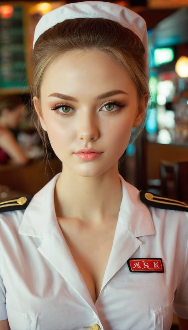 Tags: 21872187, SDXL
{"3": {"inputs": {"seed": 628128258841176, "steps": 64, "cfg": 5.09, "sampler_name": "dpmpp_2m", "scheduler": "karras", "denoise": 1.0, "model": ["27", 0], "positive": ["6", 0], "negative": ["7", 0], "latent_image": ["5", 0]}, "class_type": "KSampler"}, "4": {"inputs": {"ckpt_name": "juggernautxl.safetensors"}, "class_type": "CheckpointLoaderSimple"}, "5": {"inputs": {"width": 768, "height": 1344, "batch_size": 1}, "class_type": "EmptyLatentImage"}, "6": {"inputs": {"text": "24 year old girl, (ukrainian:1.02), (beautiful eyes:0.96), (seductive facial expression:1.04), (slim:1.02), (detailed face:1.05), (sexy lips:1.01), (blush:1.02), (seductive pose:0.99), (eyelashes:1.08), (pale skin:1.01), (cute:1.10), (double eyelids:1.09), (in a seductive pose:1.12), (large perky breasts:0.98), (cleavage:1.13), (thigh gap:0.96), (a waitress in uniform:1.14) working at a restaurant, (film:1.06), (candid cinema:1.02), (portra:1.09), (detailed skin:1.01), (soft lighting:1.09), (natural looking skin:1.09), (RAW:1.02), (skin fuzz:1.06), (textured skin:1.07)", "clip": ["27", 1]}, "class_type": "CLIPTextEncode"}, "7": {"inputs": {"text": "(watermark:1.13), (low resolution:1.06), (worst quality:1.10), (open mouth:1.06), (distorted:1.05), (bad hands:1.12), (twisted:1.05)", "clip": ["27", 1]}, "class_type": "CLIPTextEncode"}, "8": {"inputs": {"samples": ["3", 0], "vae": ["4", 2]}, "class_type": "VAEDecode"}, "25": {"inputs": {"lora_name": "nudify_xl.safetensors", "strength_model": 0.3, "strength_clip": 0.37, "model": ["4", 0], "clip": ["4", 1]}, "class_type": "LoraLoader"}, "26": {"inputs": {"lora_name": "shirtlift_SDXL_v2.safetensors", "strength_model": 0.13, "strength_clip": 0.12, "model": ["25", 0], "clip": ["25", 1]}, "class_type": "LoraLoader"}, "27": {"inputs": {"lora_name": "PerfectEyesXL.safetensors", "strength_model": 0.11, "strength_clip": 0.0, "model": ["26", 0], "clip": ["26", 1]}, "class_type": "LoraLoader"}, "30": {"inputs": {"model_name": "4x_NMKD-Superscale-SP_178000_G.pth"}, "class_type": "UpscaleModelLoader"}, "31": {"inputs": {"upscale_model": ["30", 0], "image": ["8", 0]}, "class_type": "ImageUpscaleWithModel"}, "32": {"inputs": {"upscale_method": "lanczos", "scale_by": 0.5, "image": ["31", 0]}, "class_type": "ImageScaleBy"}, "33": {"inputs": {"pixels": ["32", 0], "vae": ["4", 2]}, "class_type": "VAEEncode"}, "34": {"inputs": {"seed": 628128258841176, "steps": 64, "cfg": 5.09, "sampler_name": "dpmpp_2m", "scheduler": "karras", "denoise": 0.3, "model": ["27", 0], "positive": ["6", 0], "negative": ["7", 0], "latent_image": ["33", 0]}, "class_type": "KSampler"}, "36": {"inputs": {"samples": ["34", 0], "vae": ["4", 2]}, "class_type": "VAEDecode"}, "39": {"inputs": {"filename_prefix": "comfyapi-1713189647561", "images": ["36", 0]}, "class_type": "SaveImage"}}