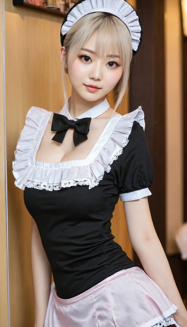 Tags: 21872187, SDXL
{"3": {"inputs": {"seed": 521518560573399, "steps": 64, "cfg": 6.01, "sampler_name": "dpmpp_2m", "scheduler": "karras", "denoise": 1.0, "model": ["27", 0], "positive": ["6", 0], "negative": ["7", 0], "latent_image": ["5", 0]}, "class_type": "KSampler"}, "4": {"inputs": {"ckpt_name": "juggernautxl.safetensors"}, "class_type": "CheckpointLoaderSimple"}, "5": {"inputs": {"width": 768, "height": 1344, "batch_size": 1}, "class_type": "EmptyLatentImage"}, "6": {"inputs": {"text": "24 year old girl, (chinese:0.97), (irish:1.05), (taiwanese:1.11), (russian:1.02), (japanese:1.06), (seductive pose:1.09), (eyelashes:1.13), (seductive facial expression:1.08), (blush:1.05), (beautiful eyes:1.04), (detailed face:1.03), (pale skin:1.13), (double eyelids:0.95), (slim:1.13), (temptress:1.00), (idol:1.03), (sexy lips:1.10), (perky ass:0.95), (exposed ass:1.10), (looking back:1.08), (sexy ass:0.96), (thigh gap:1.11), in a (skimpy maid costume:1.13) working at a maid cafe, choker, bowtie, headband, pleated skirt, (RAW:1.04), (detailed skin:1.00), (textured skin:1.02), (candid cinema:1.06), (film:1.05), (skin fuzz:1.07), (soft lighting:1.01), (natural looking skin:1.06)", "clip": ["27", 1]}, "class_type": "CLIPTextEncode"}, "7": {"inputs": {"text": "(distorted:1.09), (bad hands:1.10), (low resolution:1.07), (worst quality:1.08), (watermark:1.07), (open mouth:1.14), (twisted:1.09)", "clip": ["27", 1]}, "class_type": "CLIPTextEncode"}, "8": {"inputs": {"samples": ["3", 0], "vae": ["4", 2]}, "class_type": "VAEDecode"}, "25": {"inputs": {"lora_name": "nudify_xl.safetensors", "strength_model": 0.36, "strength_clip": 0.08, "model": ["4", 0], "clip": ["4", 1]}, "class_type": "LoraLoader"}, "26": {"inputs": {"lora_name": "shirtlift_SDXL_v2.safetensors", "strength_model": 0.06, "strength_clip": 0.1, "model": ["25", 0], "clip": ["25", 1]}, "class_type": "LoraLoader"}, "27": {"inputs": {"lora_name": "PerfectEyesXL.safetensors", "strength_model": 0.0, "strength_clip": 0.07, "model": ["26", 0], "clip": ["26", 1]}, "class_type": "LoraLoader"}, "30": {"inputs": {"model_name": "4x_NMKD-Superscale-SP_178000_G.pth"}, "class_type": "UpscaleModelLoader"}, "31": {"inputs": {"upscale_model": ["30", 0], "image": ["8", 0]}, "class_type": "ImageUpscaleWithModel"}, "32": {"inputs": {"upscale_method": "lanczos", "scale_by": 0.5, "image": ["31", 0]}, "class_type": "ImageScaleBy"}, "33": {"inputs": {"pixels": ["32", 0], "vae": ["4", 2]}, "class_type": "VAEEncode"}, "34": {"inputs": {"seed": 521518560573399, "steps": 64, "cfg": 6.01, "sampler_name": "dpmpp_2m", "scheduler": "karras", "denoise": 0.3, "model": ["27", 0], "positive": ["6", 0], "negative": ["7", 0], "latent_image": ["33", 0]}, "class_type": "KSampler"}, "36": {"inputs": {"samples": ["34", 0], "vae": ["4", 2]}, "class_type": "VAEDecode"}, "39": {"inputs": {"filename_prefix": "comfyapi-1725106516287", "images": ["36", 0]}, "class_type": "SaveImage"}}