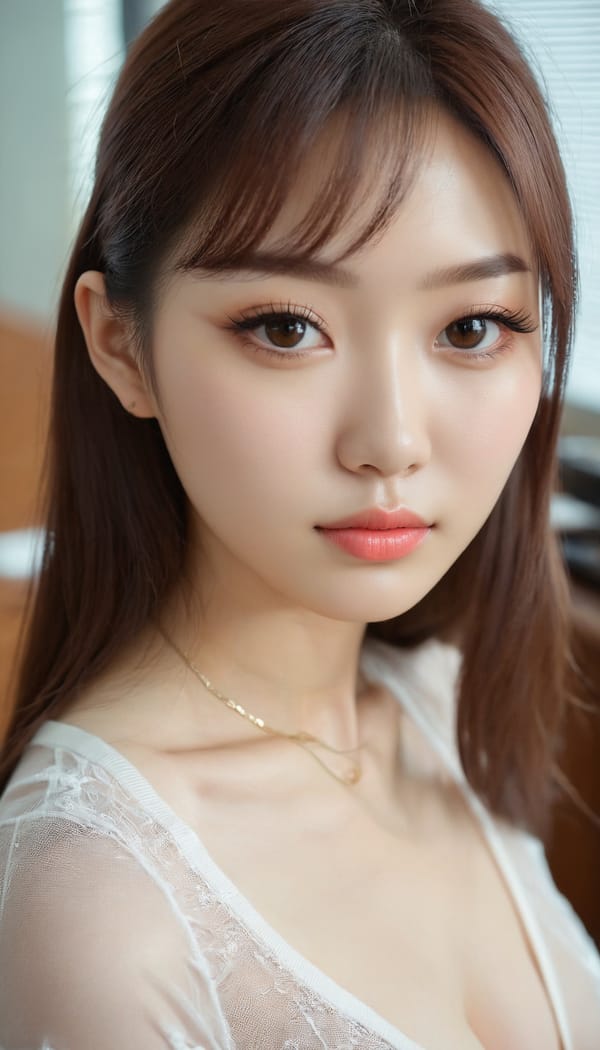 Tags: 21872187, SDXL
{"3": {"inputs": {"seed": 388499633571028, "steps": 32, "cfg": 6.38, "sampler_name": "dpmpp_2m", "scheduler": "karras", "denoise": 1.0, "model": ["27", 0], "positive": ["6", 0], "negative": ["7", 0], "latent_image": ["5", 0]}, "class_type": "KSampler"}, "4": {"inputs": {"ckpt_name": "juggernautxl.safetensors"}, "class_type": "CheckpointLoaderSimple"}, "5": {"inputs": {"width": 768, "height": 1344, "batch_size": 1}, "class_type": "EmptyLatentImage"}, "6": {"inputs": {"text": "27 year old girl, (korean:0.96), (russian:1.03), (pale skin:1.06), (beautiful eyes:1.01), (seductive pose:1.01), (double eyelids:1.02), (detailed face:1.09), (slim:1.08), (idol:1.08), (eyelashes:1.09), (seductive facial expression:1.10), (blush:1.13), (temptress:1.03), (cute:1.08), (sexy lips:1.14), (perky ass:1.07), (exposed ass:0.97), (looking back:0.95), (sexy ass:0.97), (thigh gap:1.05), (an office lady:1.10), (soft lighting:1.06), (film:1.04), (detailed skin:1.02), (portra:1.07), (natural looking skin:1.08), (textured skin:1.05), (skin fuzz:1.01), (candid cinema:1.04), (RAW:1.05)", "clip": ["27", 1]}, "class_type": "CLIPTextEncode"}, "7": {"inputs": {"text": "(open mouth:1.13), (low resolution:1.11), (distorted:1.11), (watermark:1.14), (bad hands:1.13), (twisted:1.08), (worst quality:1.05)", "clip": ["27", 1]}, "class_type": "CLIPTextEncode"}, "8": {"inputs": {"samples": ["3", 0], "vae": ["4", 2]}, "class_type": "VAEDecode"}, "25": {"inputs": {"lora_name": "nudify_xl.safetensors", "strength_model": 0.31, "strength_clip": 0.1, "model": ["4", 0], "clip": ["4", 1]}, "class_type": "LoraLoader"}, "26": {"inputs": {"lora_name": "shirtlift_SDXL_v2.safetensors", "strength_model": 0.03, "strength_clip": 0.08, "model": ["25", 0], "clip": ["25", 1]}, "class_type": "LoraLoader"}, "27": {"inputs": {"lora_name": "PerfectEyesXL.safetensors", "strength_model": 0.1, "strength_clip": 0.16, "model": ["26", 0], "clip": ["26", 1]}, "class_type": "LoraLoader"}, "30": {"inputs": {"model_name": "4x_NMKD-Superscale-SP_178000_G.pth"}, "class_type": "UpscaleModelLoader"}, "31": {"inputs": {"upscale_model": ["30", 0], "image": ["8", 0]}, "class_type": "ImageUpscaleWithModel"}, "32": {"inputs": {"upscale_method": "lanczos", "scale_by": 0.5, "image": ["31", 0]}, "class_type": "ImageScaleBy"}, "33": {"inputs": {"pixels": ["32", 0], "vae": ["4", 2]}, "class_type": "VAEEncode"}, "34": {"inputs": {"seed": 388499633571028, "steps": 32, "cfg": 6.38, "sampler_name": "dpmpp_2m", "scheduler": "karras", "denoise": 0.3, "model": ["27", 0], "positive": ["6", 0], "negative": ["7", 0], "latent_image": ["33", 0]}, "class_type": "KSampler"}, "36": {"inputs": {"samples": ["34", 0], "vae": ["4", 2]}, "class_type": "VAEDecode"}, "39": {"inputs": {"filename_prefix": "comfyapi-1715987045647", "images": ["36", 0]}, "class_type": "SaveImage"}}