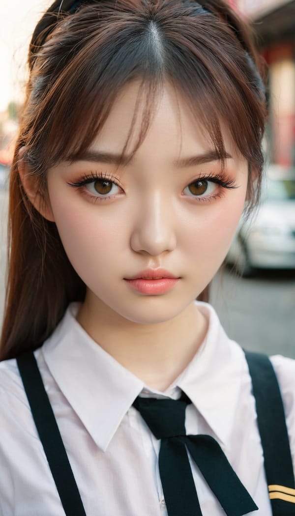 Tags: 21872187, SDXL
{"3": {"inputs": {"seed": 860492334310950, "steps": 32, "cfg": 7.39, "sampler_name": "dpmpp_2m", "scheduler": "karras", "denoise": 1.0, "model": ["27", 0], "positive": ["6", 0], "negative": ["7", 0], "latent_image": ["5", 0]}, "class_type": "KSampler"}, "4": {"inputs": {"ckpt_name": "juggernautxl.safetensors"}, "class_type": "CheckpointLoaderSimple"}, "5": {"inputs": {"width": 768, "height": 1344, "batch_size": 1}, "class_type": "EmptyLatentImage"}, "6": {"inputs": {"text": "20 year old girl, (irish:1.04), (korean:0.95), (russian:0.95), (detailed face:1.05), (seductive facial expression:1.06), (beautiful eyes:1.04), (double eyelids:1.03), (seductive pose:1.14), (sexy lips:1.12), (pale skin:1.00), (idol:1.11), (slim:1.11), (eyelashes:1.09), (cute:1.01), (blush:1.13), (in a seductive pose:0.95), (large perky breasts:1.02), (cleavage:1.10), (thigh gap:1.09), (school uniform:1.02), choker, busy street, (skin fuzz:1.02), (textured skin:1.05), (RAW:1.09), (soft lighting:1.09), (natural looking skin:1.04), (detailed skin:1.02), (portra:1.00), (film:1.01), (candid cinema:1.02)", "clip": ["27", 1]}, "class_type": "CLIPTextEncode"}, "7": {"inputs": {"text": "(watermark:1.10), (twisted:1.05), (open mouth:1.11), (worst quality:1.08), (distorted:1.14), (low resolution:1.10), (bad hands:1.05)", "clip": ["27", 1]}, "class_type": "CLIPTextEncode"}, "8": {"inputs": {"samples": ["3", 0], "vae": ["4", 2]}, "class_type": "VAEDecode"}, "25": {"inputs": {"lora_name": "nudify_xl.safetensors", "strength_model": 0.34, "strength_clip": 0.33, "model": ["4", 0], "clip": ["4", 1]}, "class_type": "LoraLoader"}, "26": {"inputs": {"lora_name": "shirtlift_SDXL_v2.safetensors", "strength_model": 0.09, "strength_clip": 0.11, "model": ["25", 0], "clip": ["25", 1]}, "class_type": "LoraLoader"}, "27": {"inputs": {"lora_name": "PerfectEyesXL.safetensors", "strength_model": 0.1, "strength_clip": 0.01, "model": ["26", 0], "clip": ["26", 1]}, "class_type": "LoraLoader"}, "30": {"inputs": {"model_name": "4x_NMKD-Superscale-SP_178000_G.pth"}, "class_type": "UpscaleModelLoader"}, "31": {"inputs": {"upscale_model": ["30", 0], "image": ["8", 0]}, "class_type": "ImageUpscaleWithModel"}, "32": {"inputs": {"upscale_method": "lanczos", "scale_by": 0.5, "image": ["31", 0]}, "class_type": "ImageScaleBy"}, "33": {"inputs": {"pixels": ["32", 0], "vae": ["4", 2]}, "class_type": "VAEEncode"}, "34": {"inputs": {"seed": 860492334310950, "steps": 32, "cfg": 7.39, "sampler_name": "dpmpp_2m", "scheduler": "karras", "denoise": 0.3, "model": ["27", 0], "positive": ["6", 0], "negative": ["7", 0], "latent_image": ["33", 0]}, "class_type": "KSampler"}, "36": {"inputs": {"samples": ["34", 0], "vae": ["4", 2]}, "class_type": "VAEDecode"}, "39": {"inputs": {"filename_prefix": "comfyapi-1717140526690", "images": ["36", 0]}, "class_type": "SaveImage"}}