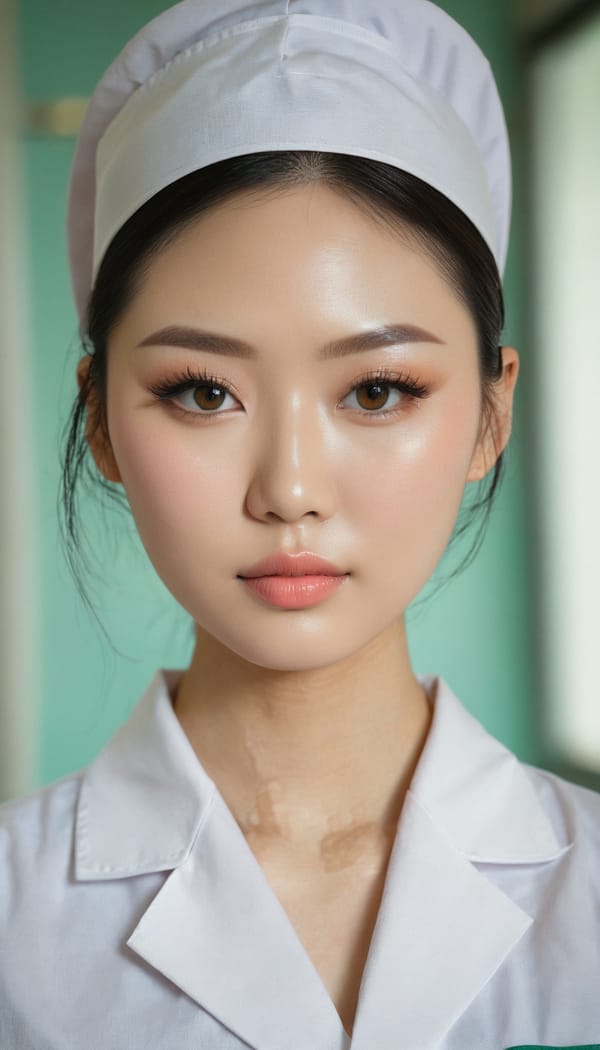 Tags: 21872187, SDXL
{"3": {"inputs": {"seed": 557674238338124, "steps": 64, "cfg": 7.18, "sampler_name": "dpmpp_2m", "scheduler": "karras", "denoise": 1.0, "model": ["27", 0], "positive": ["6", 0], "negative": ["7", 0], "latent_image": ["5", 0]}, "class_type": "KSampler"}, "4": {"inputs": {"ckpt_name": "juggernautxl.safetensors"}, "class_type": "CheckpointLoaderSimple"}, "5": {"inputs": {"width": 768, "height": 1344, "batch_size": 1}, "class_type": "EmptyLatentImage"}, "6": {"inputs": {"text": "28 year old girl, (chinese:1.01), (irish:0.98), (russian:1.14), (taiwanese:1.04), (detailed face:1.14), (sexy lips:1.10), (blush:0.98), (pale skin:1.04), (eyelashes:0.97), (seductive pose:1.07), (cute:0.98), (seductive facial expression:1.00), (slim:0.97), (temptress:1.07), (beautiful eyes:1.07), (idol:1.10), (double eyelids:1.09), (in a seductive pose:0.98), (large perky breasts:0.95), (cleavage:0.98), (thigh gap:1.04), (nurse in uniform:1.14) working in a hospital ward, (RAW:1.01), (soft lighting:1.04), (candid cinema:1.06), (natural looking skin:1.04), (detailed skin:1.09), (film:1.01), (portra:1.00), (textured skin:1.05)", "clip": ["27", 1]}, "class_type": "CLIPTextEncode"}, "7": {"inputs": {"text": "(open mouth:1.13), (low resolution:1.10), (distorted:1.08), (watermark:1.12), (bad hands:1.14), (twisted:1.10), (worst quality:1.13)", "clip": ["27", 1]}, "class_type": "CLIPTextEncode"}, "8": {"inputs": {"samples": ["3", 0], "vae": ["4", 2]}, "class_type": "VAEDecode"}, "25": {"inputs": {"lora_name": "nudify_xl.safetensors", "strength_model": 0.31, "strength_clip": 0.1, "model": ["4", 0], "clip": ["4", 1]}, "class_type": "LoraLoader"}, "26": {"inputs": {"lora_name": "shirtlift_SDXL_v2.safetensors", "strength_model": 0.01, "strength_clip": 0.08, "model": ["25", 0], "clip": ["25", 1]}, "class_type": "LoraLoader"}, "27": {"inputs": {"lora_name": "PerfectEyesXL.safetensors", "strength_model": 0.09, "strength_clip": 0.17, "model": ["26", 0], "clip": ["26", 1]}, "class_type": "LoraLoader"}, "30": {"inputs": {"model_name": "4x_NMKD-Superscale-SP_178000_G.pth"}, "class_type": "UpscaleModelLoader"}, "31": {"inputs": {"upscale_model": ["30", 0], "image": ["8", 0]}, "class_type": "ImageUpscaleWithModel"}, "32": {"inputs": {"upscale_method": "lanczos", "scale_by": 0.5, "image": ["31", 0]}, "class_type": "ImageScaleBy"}, "33": {"inputs": {"pixels": ["32", 0], "vae": ["4", 2]}, "class_type": "VAEEncode"}, "34": {"inputs": {"seed": 557674238338124, "steps": 64, "cfg": 7.18, "sampler_name": "dpmpp_2m", "scheduler": "karras", "denoise": 0.3, "model": ["27", 0], "positive": ["6", 0], "negative": ["7", 0], "latent_image": ["33", 0]}, "class_type": "KSampler"}, "36": {"inputs": {"samples": ["34", 0], "vae": ["4", 2]}, "class_type": "VAEDecode"}, "39": {"inputs": {"filename_prefix": "comfyapi-1726593133605", "images": ["36", 0]}, "class_type": "SaveImage"}}