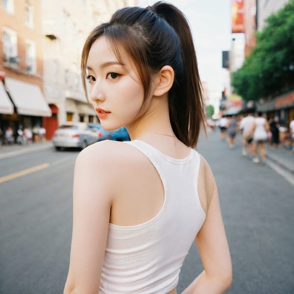 Tags: 21872187, SDXL
{"3": {"inputs": {"seed": 299708548913702, "steps": 64, "cfg": 7.18, "sampler_name": "dpmpp_2m", "scheduler": "karras", "denoise": 1.0, "model": ["27", 0], "positive": ["6", 0], "negative": ["7", 0], "latent_image": ["5", 0]}, "class_type": "KSampler"}, "4": {"inputs": {"ckpt_name": "leosamsHelloworldSDXL_helloworldSDXL32DPO.safetensors"}, "class_type": "CheckpointLoaderSimple"}, "5": {"inputs": {"width": 1024, "height": 1024, "batch_size": 1}, "class_type": "EmptyLatentImage"}, "6": {"inputs": {"text": "25 year old girl, (double eyelids:1.01), (seductive facial expression:1.14), (idol:1.11), (temptress:1.12), (slim:1.02), (cute:1.10), (pale skin:1.12), (seductive pose:1.07), (blush:0.95), (detailed face:1.14), (beautiful eyes:0.95), (sexy lips:1.11), (eyelashes:1.12), (perky ass:1.13), (exposed ass:0.96), (looking back:1.10), (sexy ass:1.09), (thigh gap:0.99), (white tanktop:1.05), busy street, (detailed skin:1.04), (natural looking skin:1.00), (RAW:1.03), (textured skin:1.02), (soft lighting:1.09), (film:1.09), (portra:1.01), (candid cinema:1.07)", "clip": ["27", 1]}, "class_type": "CLIPTextEncode"}, "7": {"inputs": {"text": "(distorted:1.14), (open mouth:1.08), (worst quality:1.11), (low resolution:1.11), (twisted:1.12), (bad hands:1.07), (watermark:1.11)", "clip": ["27", 1]}, "class_type": "CLIPTextEncode"}, "8": {"inputs": {"samples": ["3", 0], "vae": ["4", 2]}, "class_type": "VAEDecode"}, "25": {"inputs": {"lora_name": "nudify_xl.safetensors", "strength_model": 0.02, "strength_clip": 0.05, "model": ["4", 0], "clip": ["4", 1]}, "class_type": "LoraLoader"}, "26": {"inputs": {"lora_name": "shirtlift_SDXL_v2.safetensors", "strength_model": 0.09, "strength_clip": 0.1, "model": ["25", 0], "clip": ["25", 1]}, "class_type": "LoraLoader"}, "27": {"inputs": {"lora_name": "PerfectEyesXL.safetensors", "strength_model": 0.16, "strength_clip": 0.12, "model": ["26", 0], "clip": ["26", 1]}, "class_type": "LoraLoader"}, "30": {"inputs": {"model_name": "4x_NMKD-Superscale-SP_178000_G.pth"}, "class_type": "UpscaleModelLoader"}, "31": {"inputs": {"upscale_model": ["30", 0], "image": ["8", 0]}, "class_type": "ImageUpscaleWithModel"}, "32": {"inputs": {"upscale_method": "lanczos", "scale_by": 0.5, "image": ["31", 0]}, "class_type": "ImageScaleBy"}, "33": {"inputs": {"pixels": ["32", 0], "vae": ["4", 2]}, "class_type": "VAEEncode"}, "34": {"inputs": {"seed": 299708548913702, "steps": 64, "cfg": 7.18, "sampler_name": "dpmpp_2m", "scheduler": "karras", "denoise": 0.3, "model": ["27", 0], "positive": ["6", 0], "negative": ["7", 0], "latent_image": ["33", 0]}, "class_type": "KSampler"}, "36": {"inputs": {"samples": ["34", 0], "vae": ["4", 2]}, "class_type": "VAEDecode"}, "39": {"inputs": {"filename_prefix": "comfyapi-1707658713575", "images": ["36", 0]}, "class_type": "SaveImage"}}