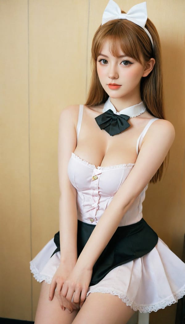 Tags: 21872187, SDXL
{"3": {"inputs": {"seed": 509965652019051, "steps": 32, "cfg": 5.14, "sampler_name": "dpmpp_2m", "scheduler": "karras", "denoise": 1.0, "model": ["27", 0], "positive": ["6", 0], "negative": ["7", 0], "latent_image": ["5", 0]}, "class_type": "KSampler"}, "4": {"inputs": {"ckpt_name": "leosamsHelloworldSDXL_helloworldSDXL32DPO.safetensors"}, "class_type": "CheckpointLoaderSimple"}, "5": {"inputs": {"width": 768, "height": 1344, "batch_size": 1}, "class_type": "EmptyLatentImage"}, "6": {"inputs": {"text": "28 year old girl, (irish:1.08), (russian:0.95), (slim:1.03), (eyelashes:0.99), (double eyelids:0.98), (blush:1.04), (detailed face:1.11), (seductive facial expression:0.97), (cute:1.03), (temptress:1.07), (seductive pose:1.12), (beautiful eyes:1.13), (pale skin:1.13), (idol:0.98), (sexy lips:1.01), (in a seductive pose:1.08), (large perky breasts:0.97), (cleavage:1.06), (thigh gap:1.08), in a (skimpy maid costume:1.08) working at a maid cafe, choker, bowtie, headband, pleated skirt, (film:1.01), (candid cinema:1.02), (textured skin:1.09), (natural looking skin:1.08), (RAW:1.06), (detailed skin:1.02), (skin fuzz:1.02), (soft lighting:1.02), (portra:1.08)", "clip": ["27", 1]}, "class_type": "CLIPTextEncode"}, "7": {"inputs": {"text": "(open mouth:1.07), (distorted:1.12), (worst quality:1.12), (watermark:1.06), (low resolution:1.07), (twisted:1.13), (bad hands:1.12)", "clip": ["27", 1]}, "class_type": "CLIPTextEncode"}, "8": {"inputs": {"samples": ["3", 0], "vae": ["4", 2]}, "class_type": "VAEDecode"}, "25": {"inputs": {"lora_name": "nudify_xl.safetensors", "strength_model": 0.17, "strength_clip": 0.27, "model": ["4", 0], "clip": ["4", 1]}, "class_type": "LoraLoader"}, "26": {"inputs": {"lora_name": "shirtlift_SDXL_v2.safetensors", "strength_model": 0.08, "strength_clip": 0.09, "model": ["25", 0], "clip": ["25", 1]}, "class_type": "LoraLoader"}, "27": {"inputs": {"lora_name": "PerfectEyesXL.safetensors", "strength_model": 0.08, "strength_clip": 0.08, "model": ["26", 0], "clip": ["26", 1]}, "class_type": "LoraLoader"}, "30": {"inputs": {"model_name": "4x_NMKD-Superscale-SP_178000_G.pth"}, "class_type": "UpscaleModelLoader"}, "31": {"inputs": {"upscale_model": ["30", 0], "image": ["8", 0]}, "class_type": "ImageUpscaleWithModel"}, "32": {"inputs": {"upscale_method": "lanczos", "scale_by": 0.5, "image": ["31", 0]}, "class_type": "ImageScaleBy"}, "33": {"inputs": {"pixels": ["32", 0], "vae": ["4", 2]}, "class_type": "VAEEncode"}, "34": {"inputs": {"seed": 509965652019051, "steps": 32, "cfg": 5.14, "sampler_name": "dpmpp_2m", "scheduler": "karras", "denoise": 0.3, "model": ["27", 0], "positive": ["6", 0], "negative": ["7", 0], "latent_image": ["33", 0]}, "class_type": "KSampler"}, "36": {"inputs": {"samples": ["34", 0], "vae": ["4", 2]}, "class_type": "VAEDecode"}, "39": {"inputs": {"filename_prefix": "comfyapi-1707417785095", "images": ["36", 0]}, "class_type": "SaveImage"}}