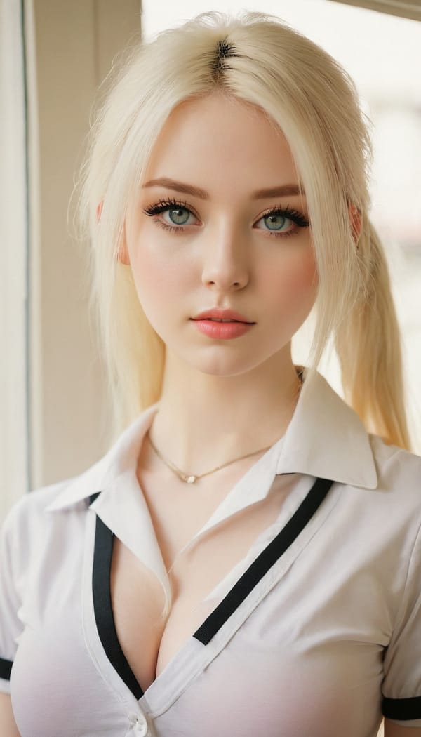 Tags: 21872187, SDXL
{"3": {"inputs": {"seed": 650493521965409, "steps": 32, "cfg": 5.28, "sampler_name": "dpmpp_2m", "scheduler": "karras", "denoise": 1.0, "model": ["27", 0], "positive": ["6", 0], "negative": ["7", 0], "latent_image": ["5", 0]}, "class_type": "KSampler"}, "4": {"inputs": {"ckpt_name": "juggernautxl.safetensors"}, "class_type": "CheckpointLoaderSimple"}, "5": {"inputs": {"width": 768, "height": 1344, "batch_size": 1}, "class_type": "EmptyLatentImage"}, "6": {"inputs": {"text": "28 year old girl, (beautiful eyes:1.08), (detailed face:1.04), (pale skin:1.04), (idol:1.05), (seductive facial expression:0.96), (sexy lips:1.01), (seductive pose:1.13), (blush:0.95), (temptress:1.12), (eyelashes:0.95), (cute:1.12), (slim:1.08), (in a seductive pose:1.12), (large perky breasts:1.06), (cleavage:1.05), (thigh gap:1.10), (school uniform:1.06), choker, busy street, (skin fuzz:1.02), (textured skin:1.05), (natural looking skin:1.04), (detailed skin:1.00), (film:1.00), (portra:1.07), (soft lighting:1.08), (RAW:1.02)", "clip": ["27", 1]}, "class_type": "CLIPTextEncode"}, "7": {"inputs": {"text": "(watermark:1.08), (low resolution:1.13), (worst quality:1.06), (open mouth:1.07), (twisted:1.10), (distorted:1.14), (bad hands:1.05)", "clip": ["27", 1]}, "class_type": "CLIPTextEncode"}, "8": {"inputs": {"samples": ["3", 0], "vae": ["4", 2]}, "class_type": "VAEDecode"}, "25": {"inputs": {"lora_name": "nudify_xl.safetensors", "strength_model": 0.33, "strength_clip": 0.29, "model": ["4", 0], "clip": ["4", 1]}, "class_type": "LoraLoader"}, "26": {"inputs": {"lora_name": "shirtlift_SDXL_v2.safetensors", "strength_model": 0.04, "strength_clip": 0.17, "model": ["25", 0], "clip": ["25", 1]}, "class_type": "LoraLoader"}, "27": {"inputs": {"lora_name": "PerfectEyesXL.safetensors", "strength_model": 0.12, "strength_clip": 0.09, "model": ["26", 0], "clip": ["26", 1]}, "class_type": "LoraLoader"}, "30": {"inputs": {"model_name": "4x_NMKD-Superscale-SP_178000_G.pth"}, "class_type": "UpscaleModelLoader"}, "31": {"inputs": {"upscale_model": ["30", 0], "image": ["8", 0]}, "class_type": "ImageUpscaleWithModel"}, "32": {"inputs": {"upscale_method": "lanczos", "scale_by": 0.5, "image": ["31", 0]}, "class_type": "ImageScaleBy"}, "33": {"inputs": {"pixels": ["32", 0], "vae": ["4", 2]}, "class_type": "VAEEncode"}, "34": {"inputs": {"seed": 650493521965409, "steps": 32, "cfg": 5.28, "sampler_name": "dpmpp_2m", "scheduler": "karras", "denoise": 0.3, "model": ["27", 0], "positive": ["6", 0], "negative": ["7", 0], "latent_image": ["33", 0]}, "class_type": "KSampler"}, "36": {"inputs": {"samples": ["34", 0], "vae": ["4", 2]}, "class_type": "VAEDecode"}, "39": {"inputs": {"filename_prefix": "comfyapi-1710544969003", "images": ["36", 0]}, "class_type": "SaveImage"}}